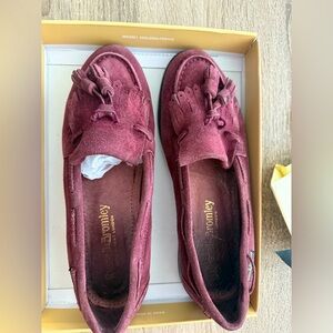 Russell and Bromley Women's Tassel Moccasins - Wine Red / Purple / Burgundy